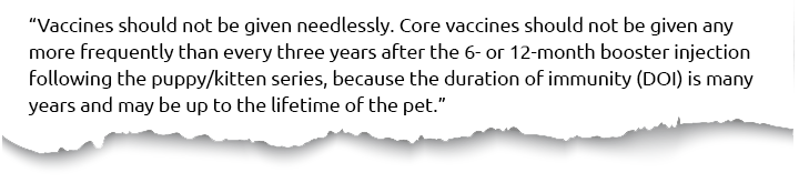 World Small Animal Veterinary Association (WSAVA) preface of its 2015 Vaccination Guidelines