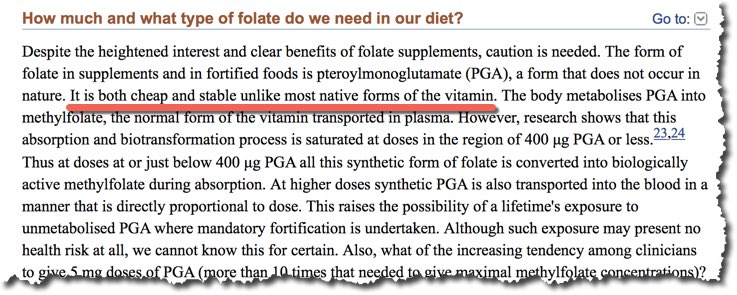 2004 paper from the British Medical Journal confirming folic acid is unnatural and the body can't fully convert large amounts of it into usable folate