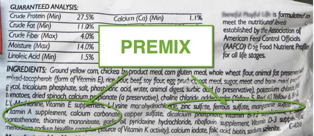 premix ingredients in dog food