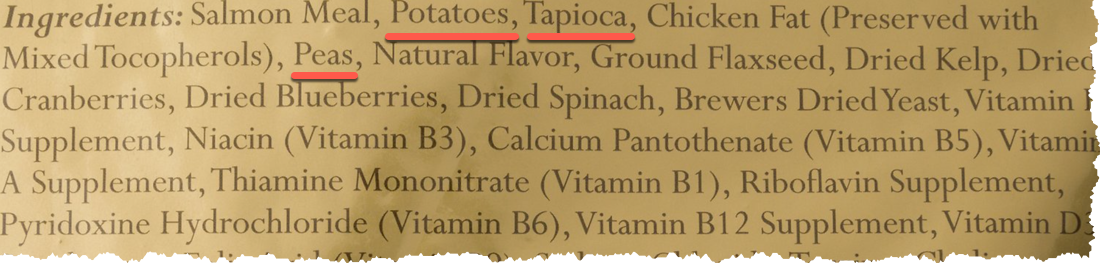 Dog food ingredients