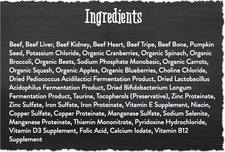 pre made dog food ingredients